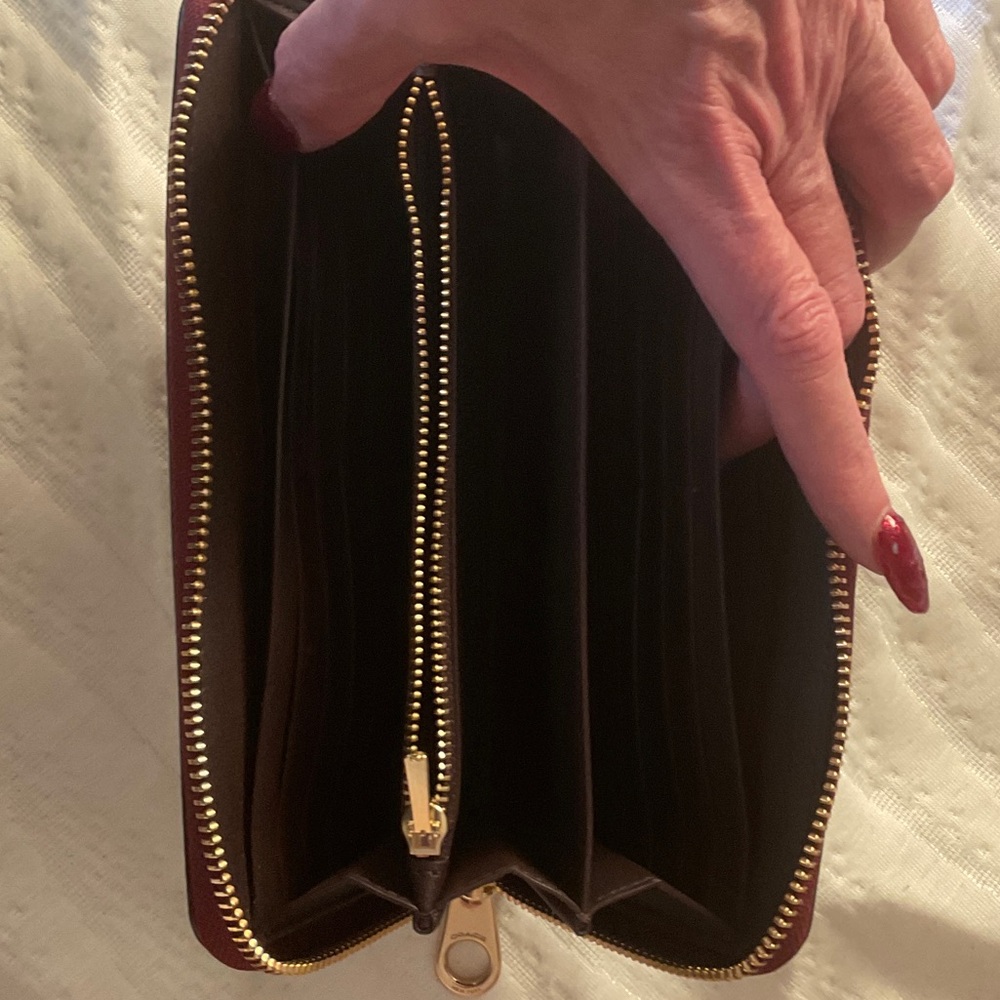 Coach Maroon Wallet with Floral Design- great Christmas gift. - Picture 3 of 6